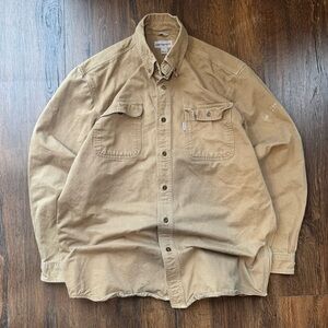 Carthart Men's Tan Casual Button Down Shirt